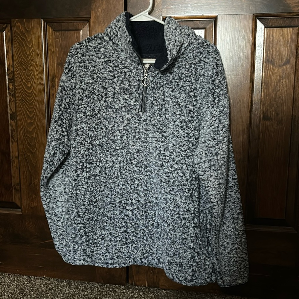 Soft blue Sherpa quarter zip